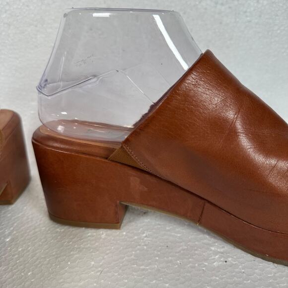Miz Mooz Gwen Leather Platform Slip On Sandals Women's 41 / 11 Brown 2.5" Heel - Picture 7 of 13